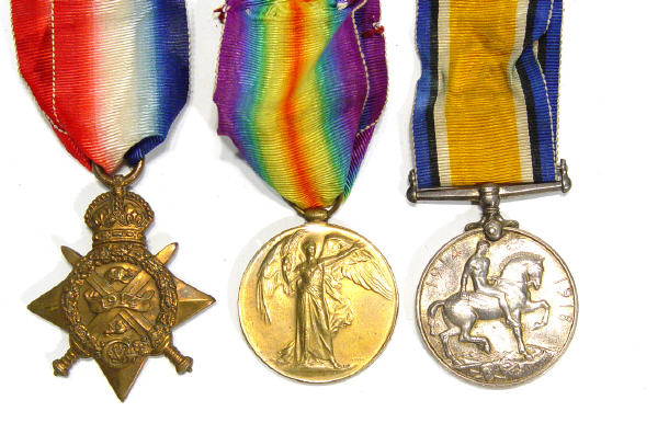 Appraisal: World War I Military group comprised Star - War medal