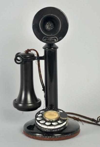 Appraisal: Western Electric AL Dial Candlestick Telephone Circa Black brass AB