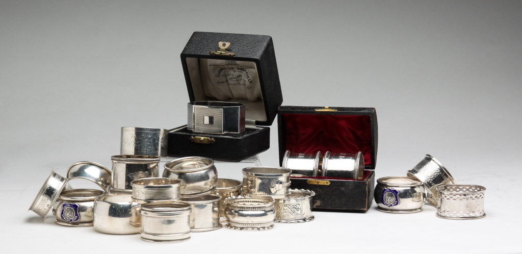 Appraisal: England nineteenth and th centuries Twenty-one napkin rings in various