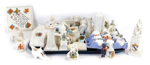 Appraisal: Goss and crested china including a memorial erected in the