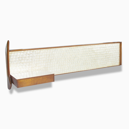 Appraisal: SAMSON BERMAN Special-order king-size headboard in walnut with kappa shell