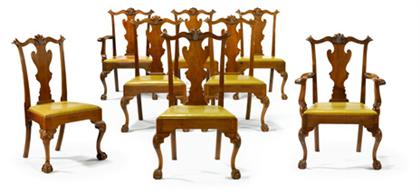 Appraisal: Set of eight Chippendale Philadelphia-style chairs alexander maranca - philadelphia