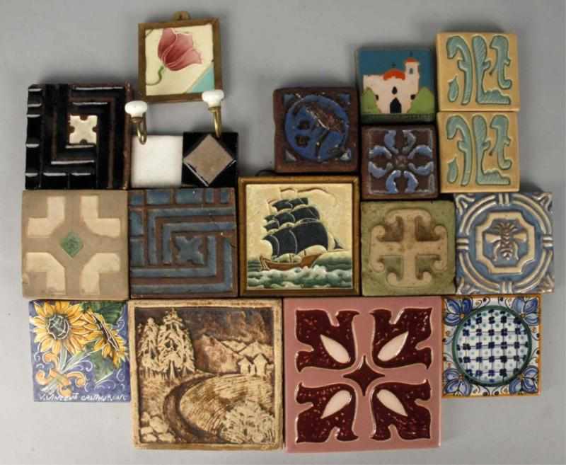 Appraisal: Lot of Arts Crafts Ceramic Tiles Description All with various