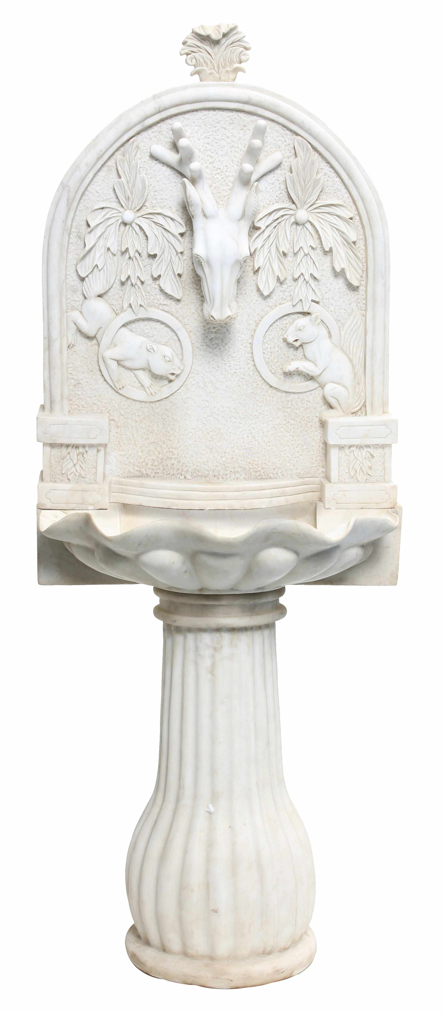 Appraisal: Property of various owners A marble three piece wall fountain