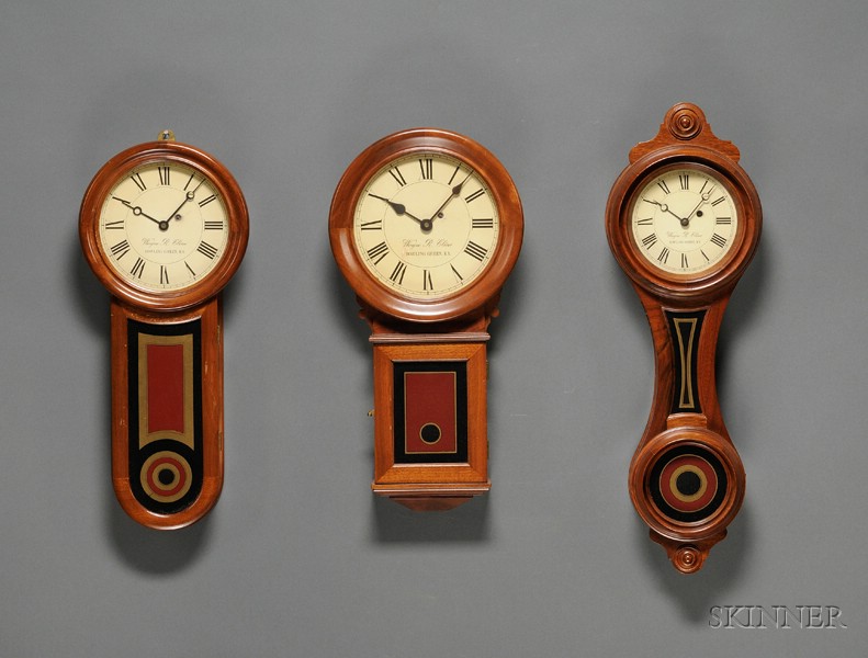 Appraisal: Three Miniature E Howard Wall Clocks by Wayne R Cline