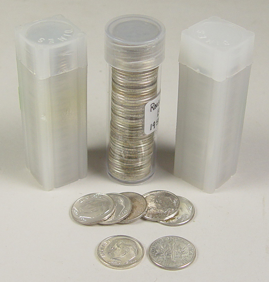 Appraisal: Three Rolls coins of Choice - Gem BU Silver Roosevelt