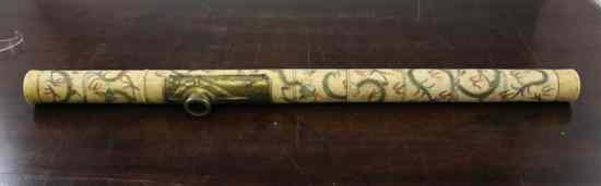 Appraisal: A Chinese sectional ivory opium pipe early th century engraved