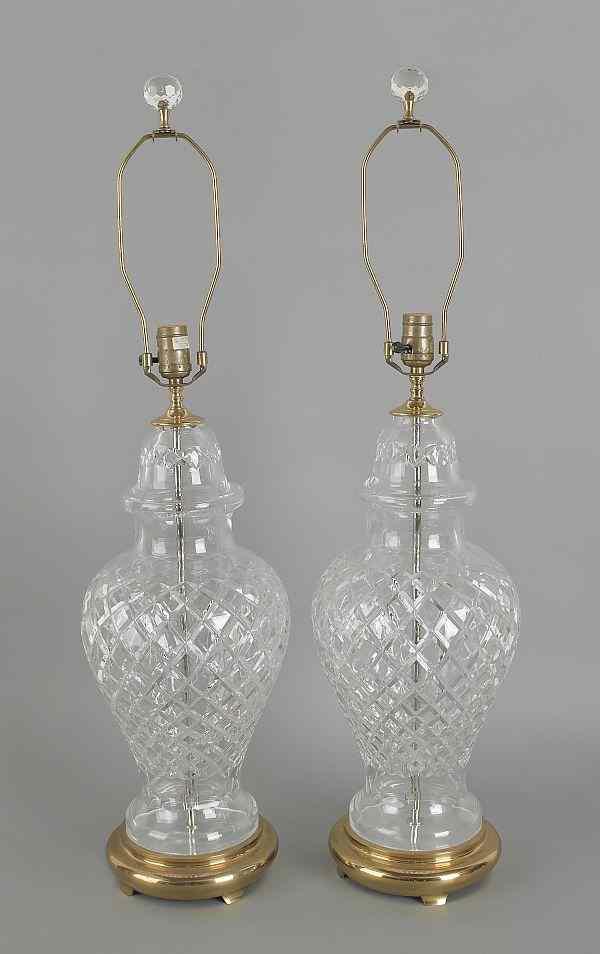 Appraisal: Pair of Waterford crystal table lamps th c overall height