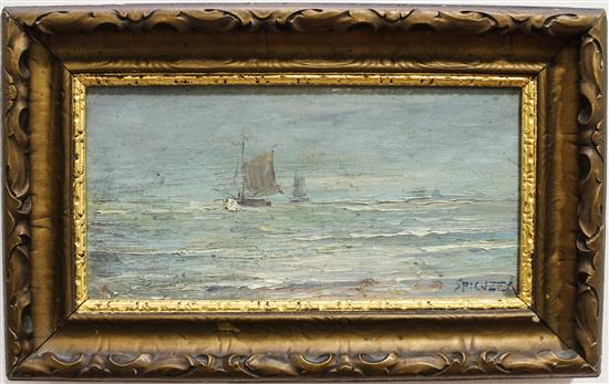 Appraisal: Sale Lot Francesco Spicuzza American - Ship at Sea oil