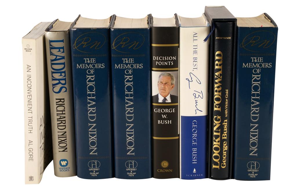 Appraisal: EIGHT PRESIDENTIAL SIGNED BOOKSsome hand signed some with auto-signature comprising