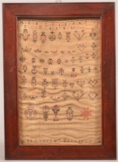 Appraisal: Rowed Type Berks Co PA Mennonite Sampler Rowed Type Berks