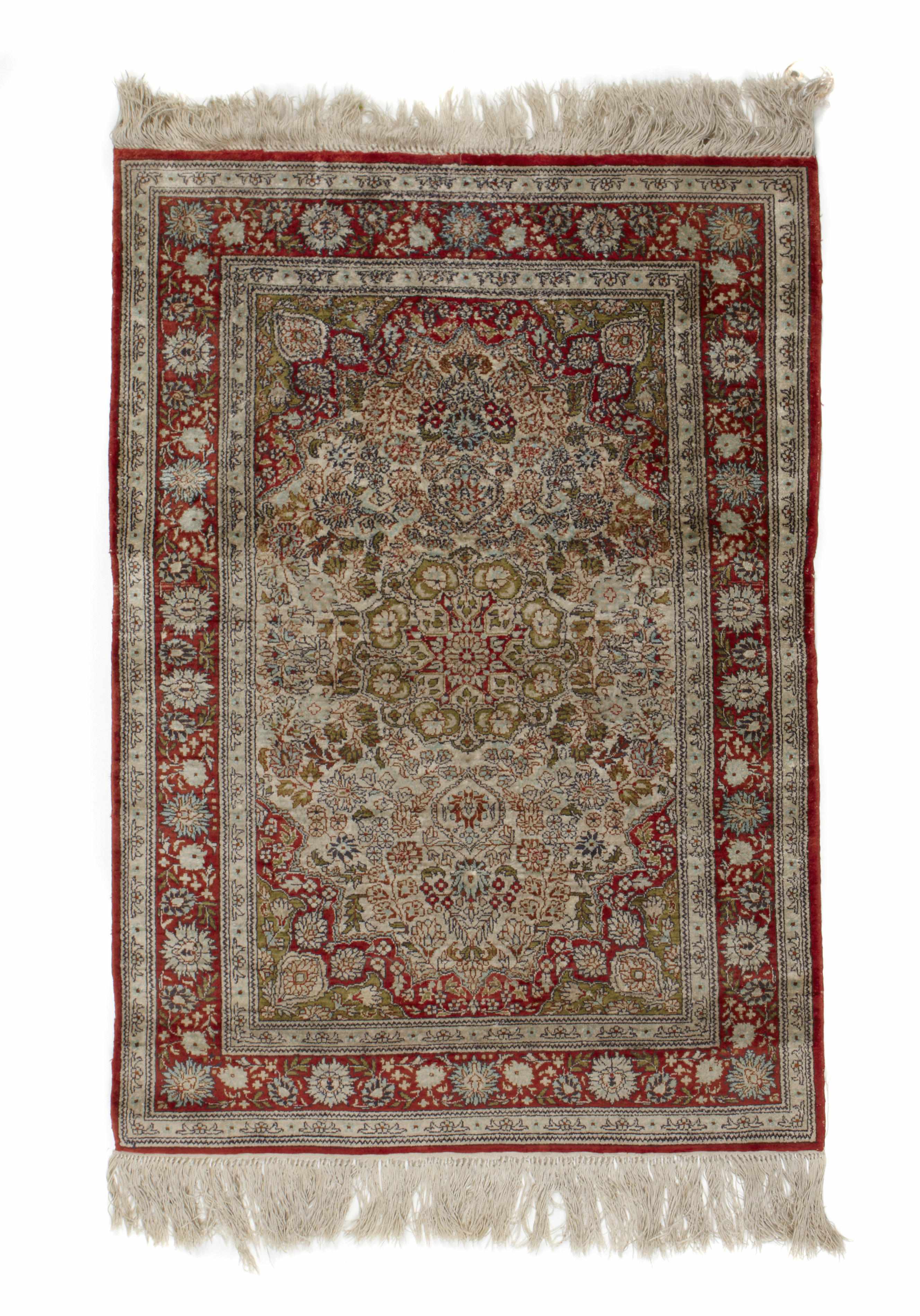 Appraisal: A silk gum ornain rug approximate size in x in