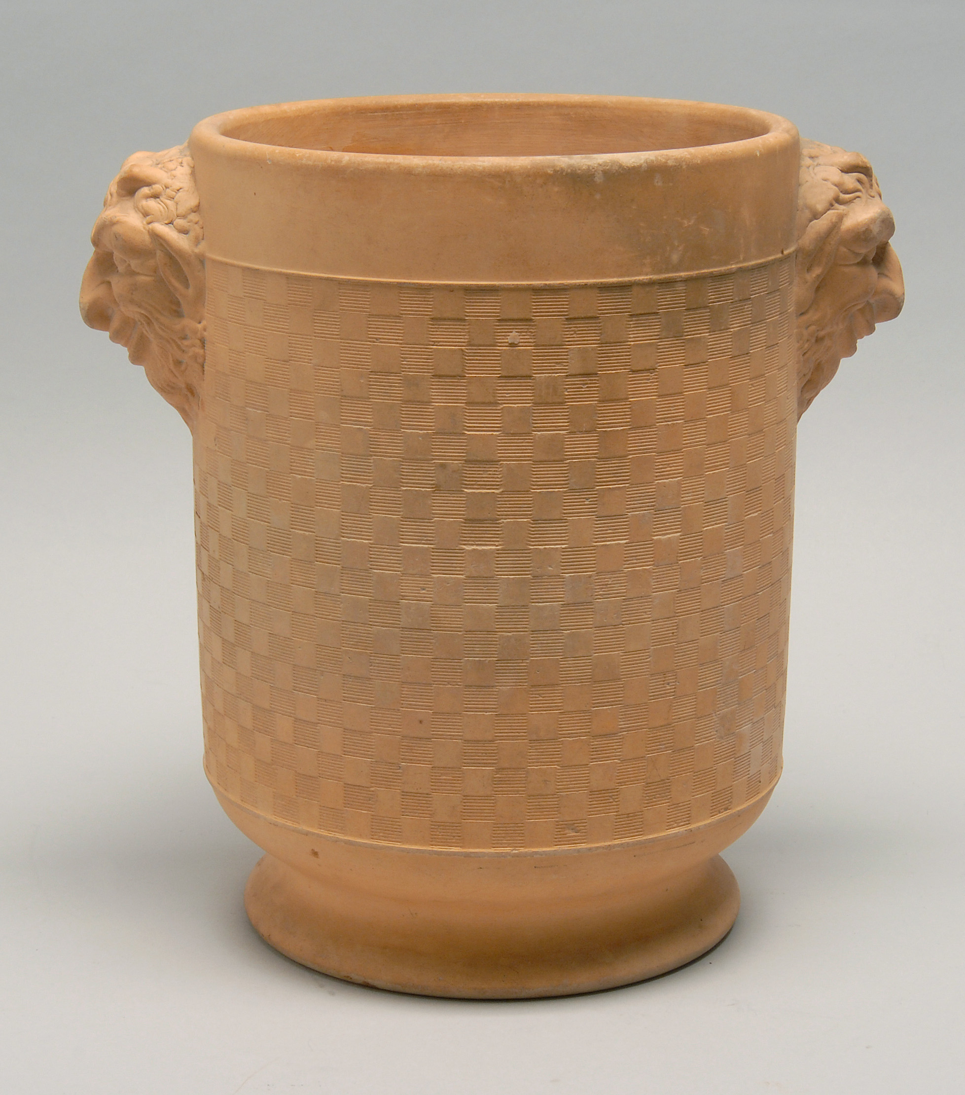 Appraisal: EARLY TH CENTURY DAVENPORT TERRA-COTTA WINE COOLER Cylindrical body decorated