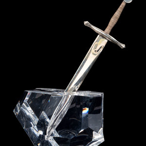 Appraisal: A Steuben Glass and Silver Excalibur Letter Opener th Century