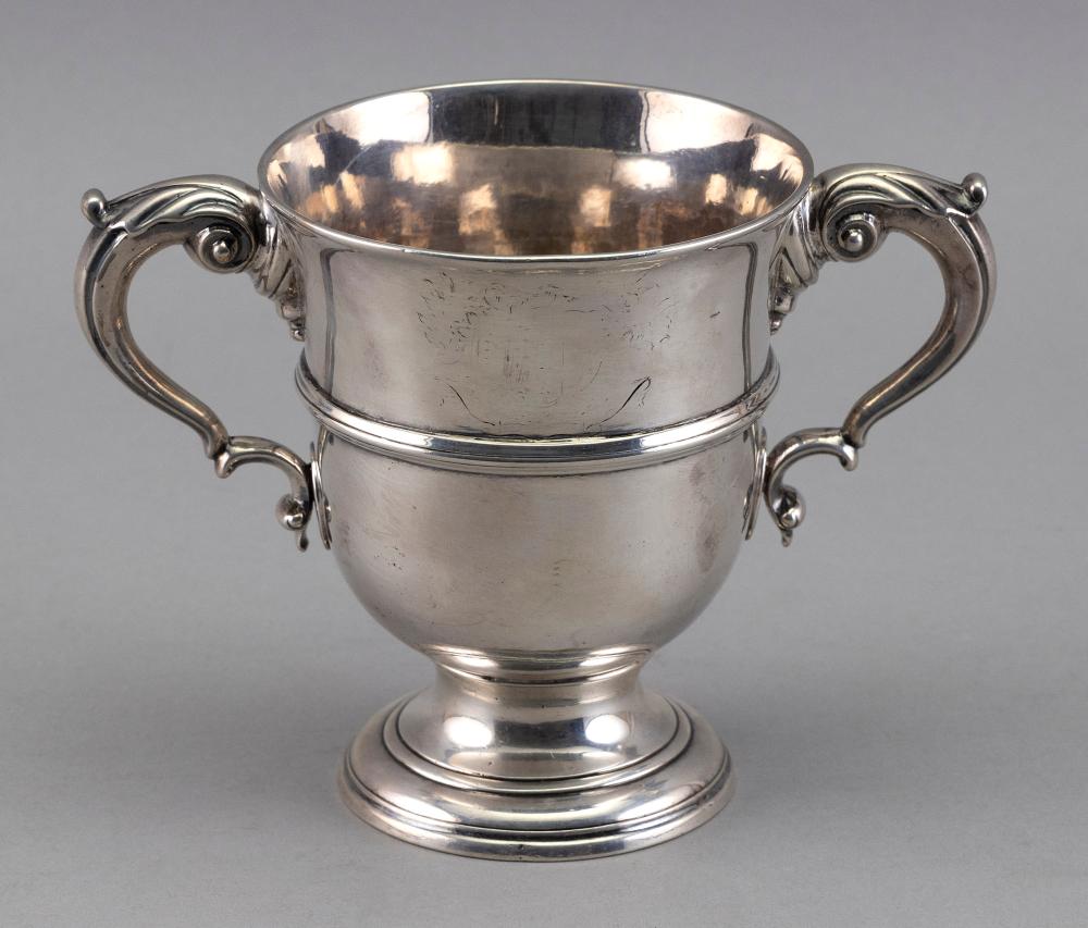 Appraisal: IRISH STERLING SILVER TWO-HANDLED CUP TH CENTURY APPROX TROY OZ