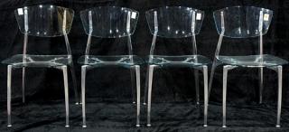 Appraisal: lot of Italian Moderne style acrylic and aluminum side chairs