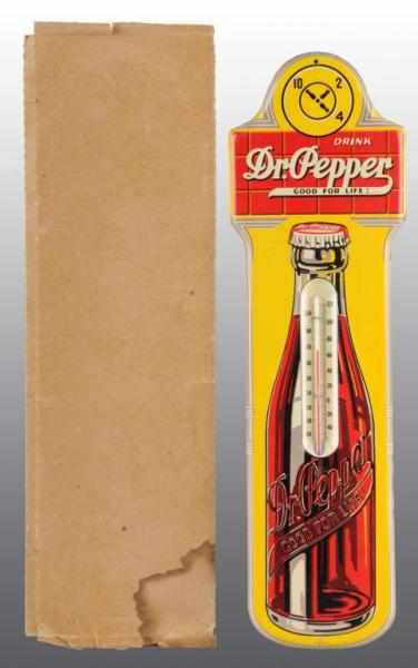 Appraisal: Dr Pepper Script Thermometer in Original Packing Description Extremely rare