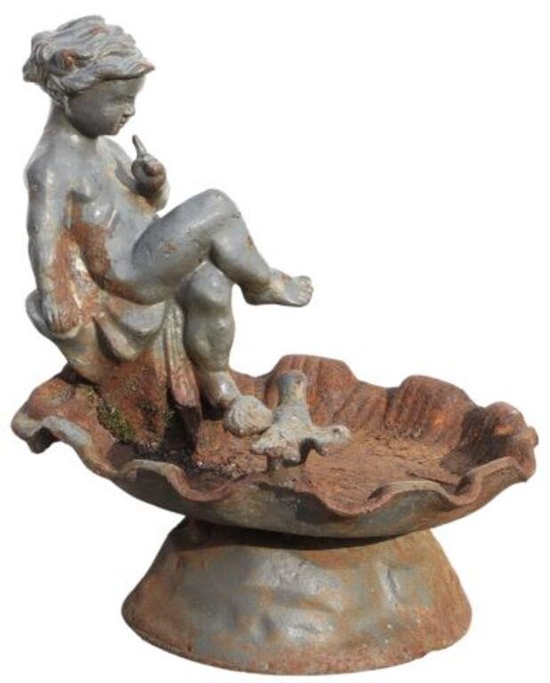 Appraisal: CAST IRON PUTTO BIRD LOW BIRD BATHCast iron low bird