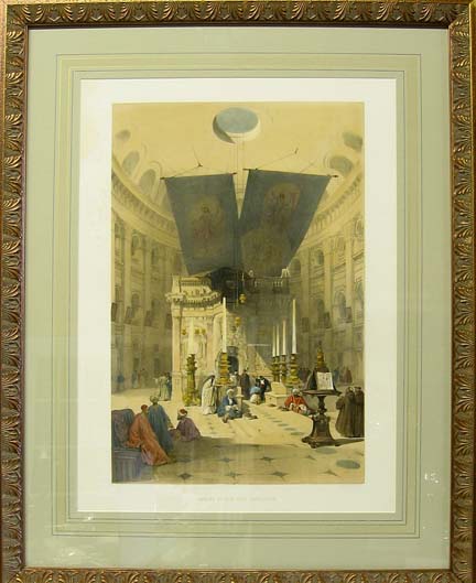 Appraisal: Three framed hand-colored lithographs of the Holyland and Egypt london