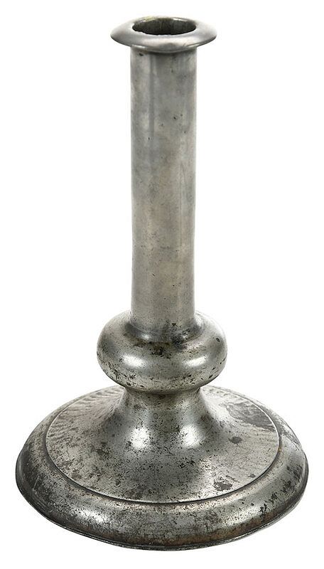 Appraisal: An English Ball Knop Pewter Candlestick English probably mid to