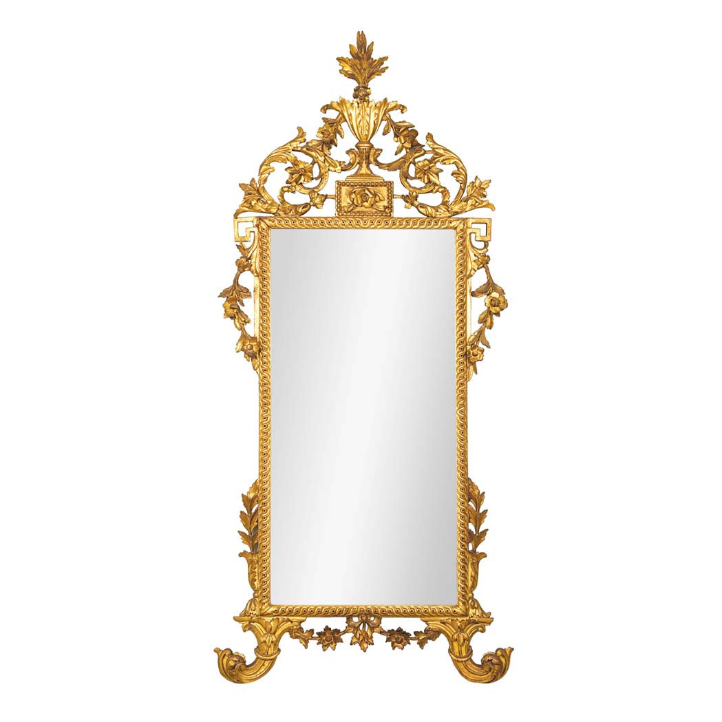 Appraisal: Italian Neoclassical Gilt-Wood Mirror Circa The rectangular mirror plate with