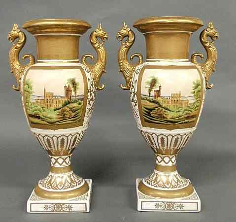 Appraisal: Massive pair of porcelain urns th c made in the