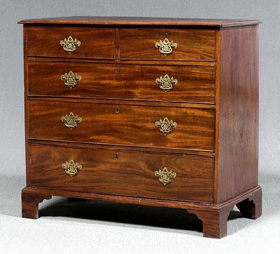 Appraisal: Georgian mahogany chest five dovetailed drawers with mahogany linings straight