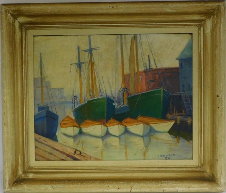 Appraisal: ABRAHAM ROSENTHAL - NY MA RUSSIA OILpainting on artist board