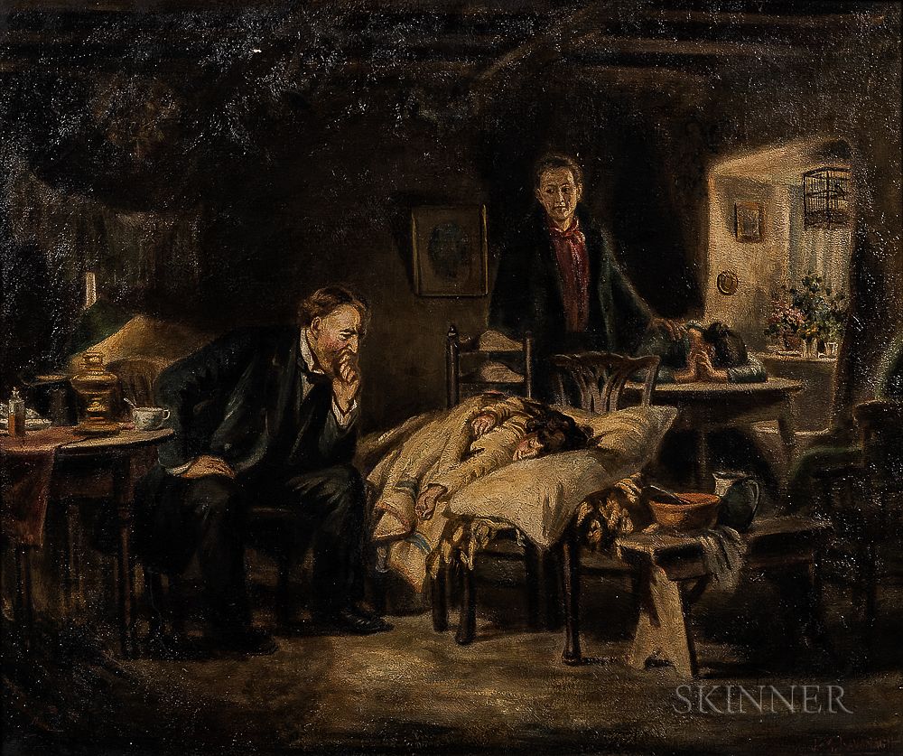 Appraisal: Joseph Malachy Kavanagh Irish - Interior Scene Joseph Malachy Kavanagh