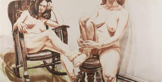 Appraisal: PHILIP PEARLSTEIN American b FEMALE NUDES signed dated and numbered