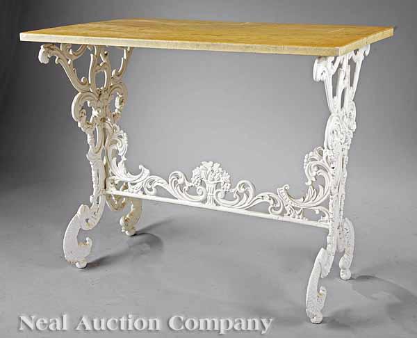 Appraisal: An American Rococo Cast Iron Table mid- th c New