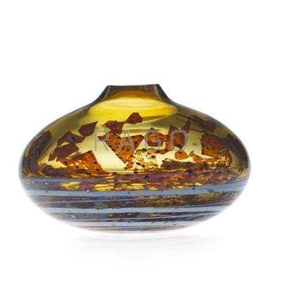 Appraisal: PAVEL HLAVA - Blown glass vase with silver foil inclusions