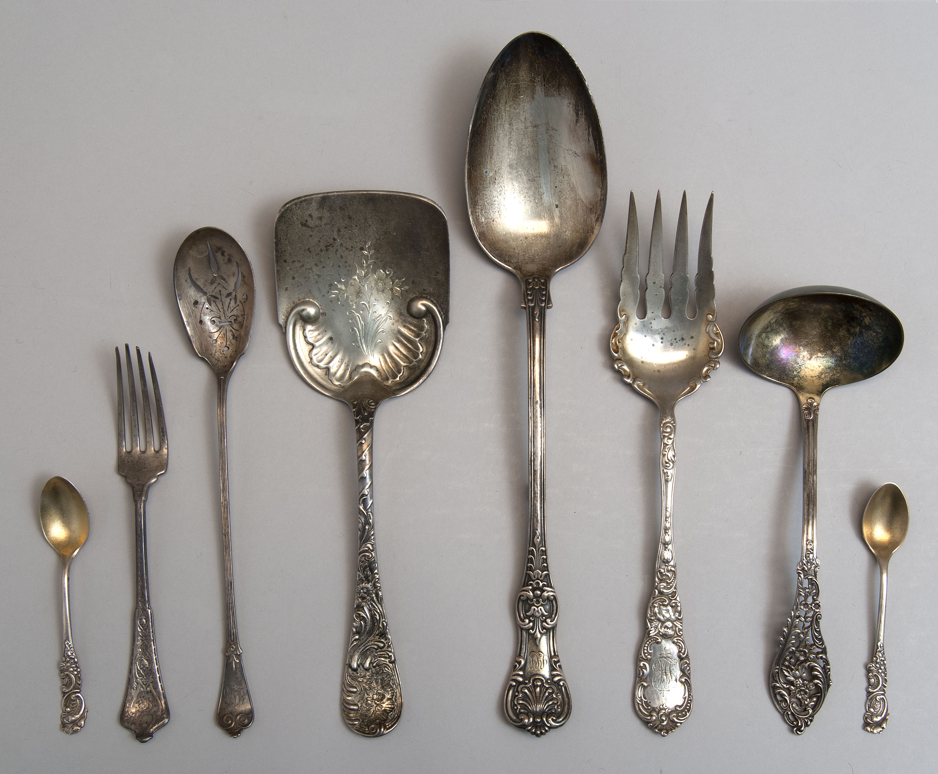 Appraisal: EIGHT PIECES OF AMERICAN STERLING SILVER FLATWARE Second Half th