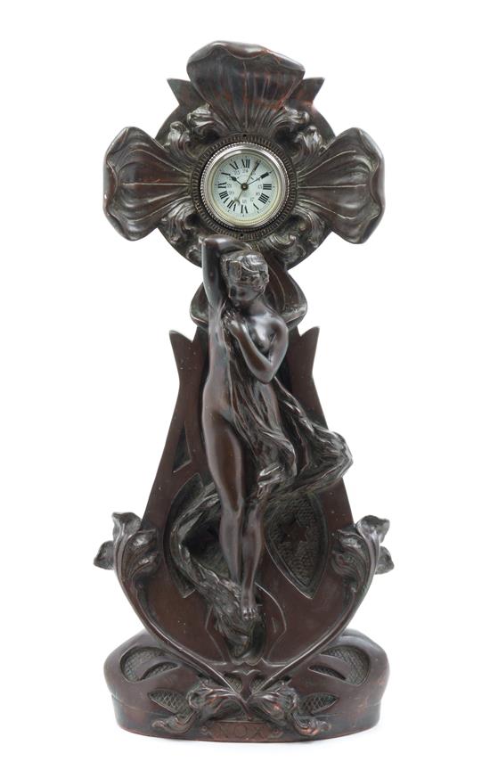 Appraisal: Sale Lot An Art Nouveau Copper Clad Figural Clock titled