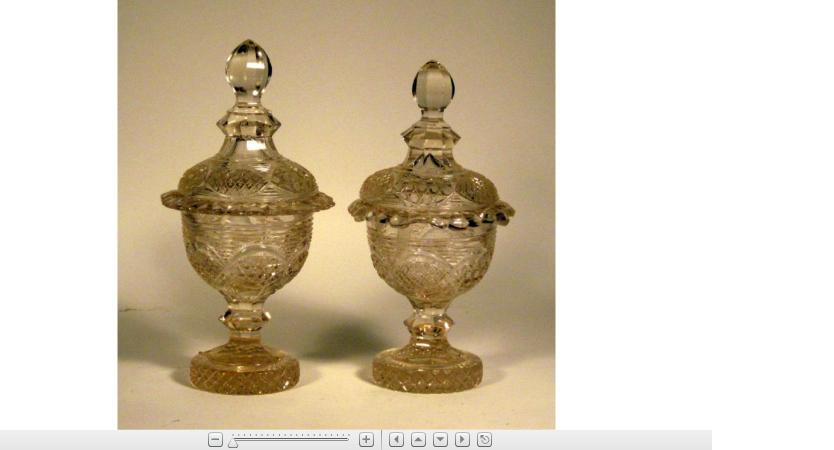 Appraisal: Pair of Anglo-Irish cut glass covered compotes th century