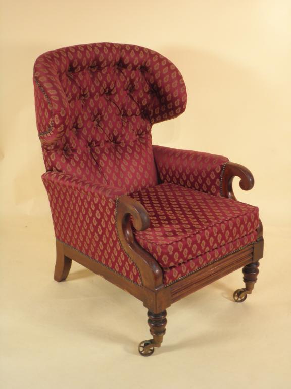 Appraisal: A Minter's patent reclining armchair c upholstered in maroon and