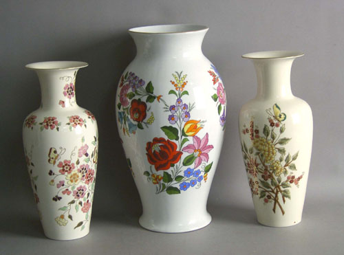 Appraisal: Pair of Zsolnay vases h together with another Hungarian vase