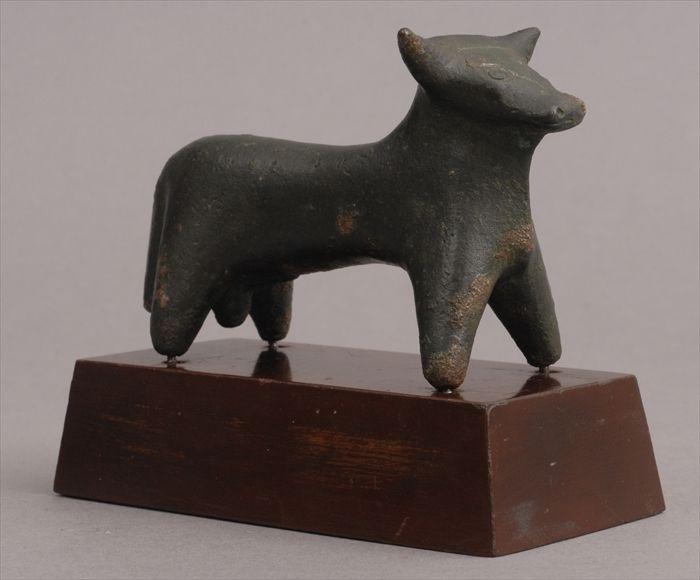 Appraisal: GREEK BRONZE FIGURE OF A BULL Modeled standing foursquare on