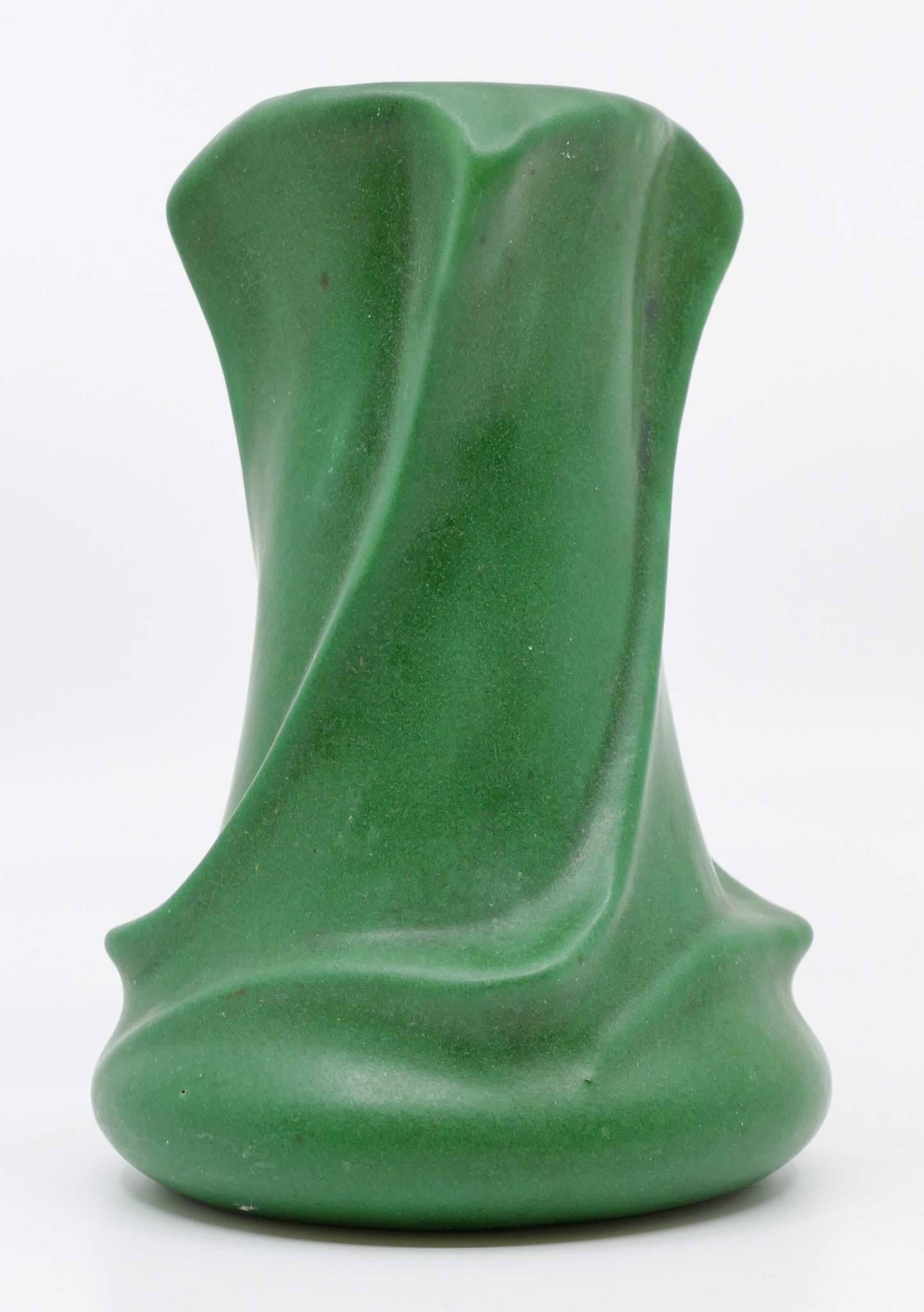 Appraisal: Weller Matte Green Pottery Twist Vase ''