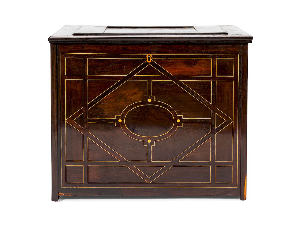 Appraisal: An Italian Inlaid Rosewood Vargueno An Italian Inlaid Rosewood Vargueno