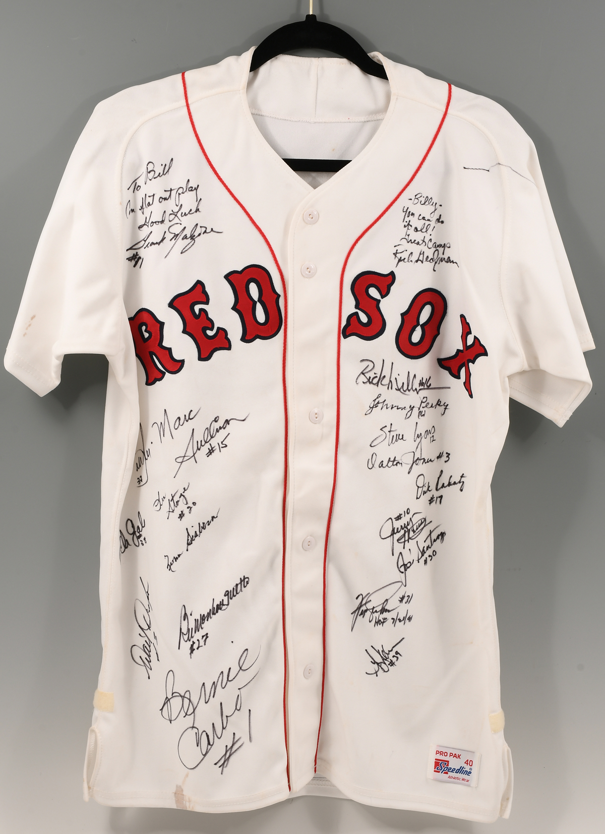 Appraisal: BOSTON RED SOX SIGNED TEAM JERSEY Speedline jersey size