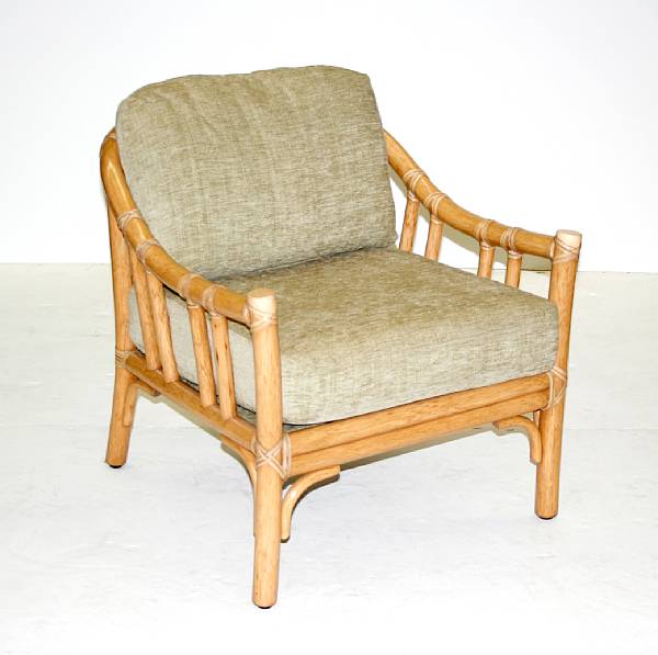 Appraisal: A rattan lounge chair McGuire Furniture Company st century height