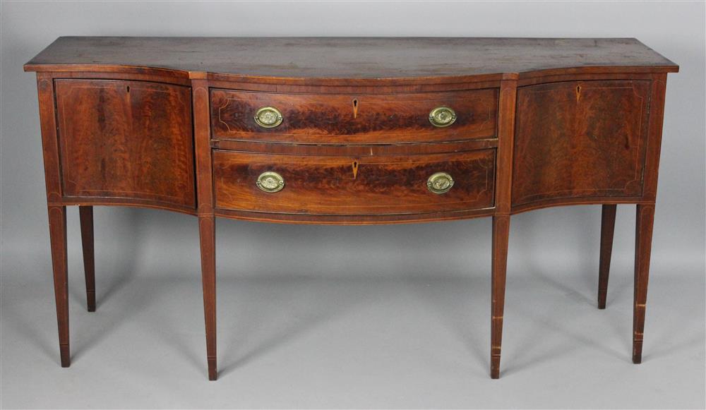 Appraisal: FEDERAL REVIVAL INLAID MAHOGANY SIDEBOARD CIRCA the rectangular top with