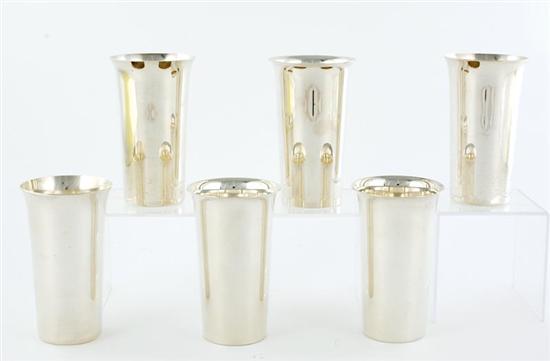 Appraisal: American sterling tumblers marked Preisner and Manchester H and oz