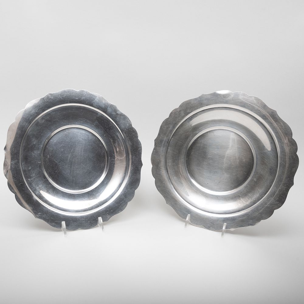 Appraisal: Pair of S Kirk Son Silver Circular Plates Marked 'Sterling'