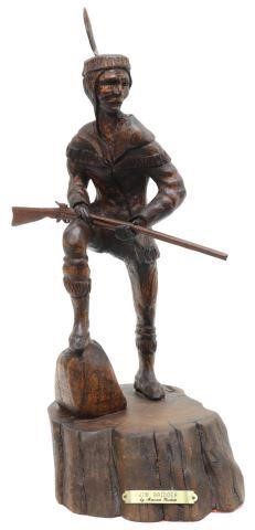 Appraisal: Carved wood sculpture Jim Bridger signed M Grimm Marion S