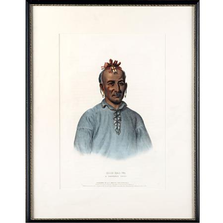 Appraisal: McKenney Hall KISH-KAL-WA Hand-colored lithograph by J T Bowen Estimate