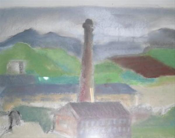 Appraisal: Scottish school th century Upland Industrial landscape Pastel cm x