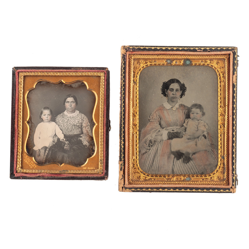 Appraisal: EARLY PHOTOGRAPHY - PORTRAITURE A pair of cased images of