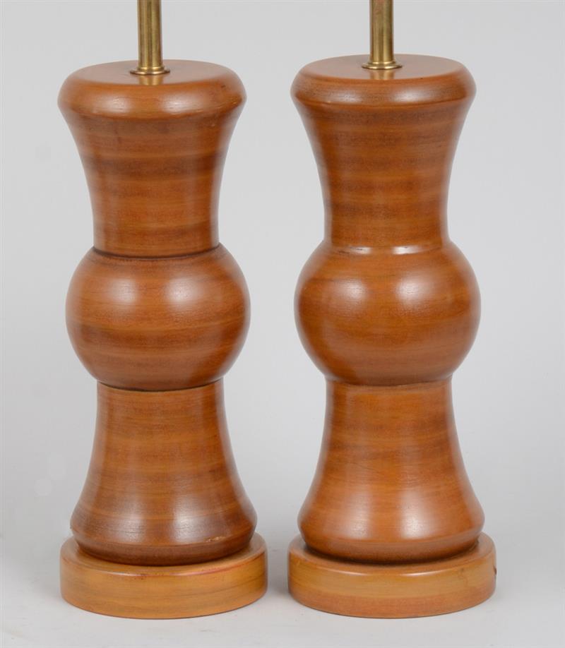 Appraisal: Pair of Lamps Grain-painted wood Overall x in The Collection